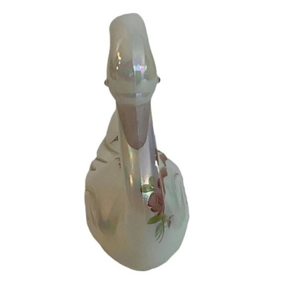 Fenton Glass Swan 10Th Anniversary Opalescent signed Vintage 4” X 4” figurine - Picture 3 of 10
